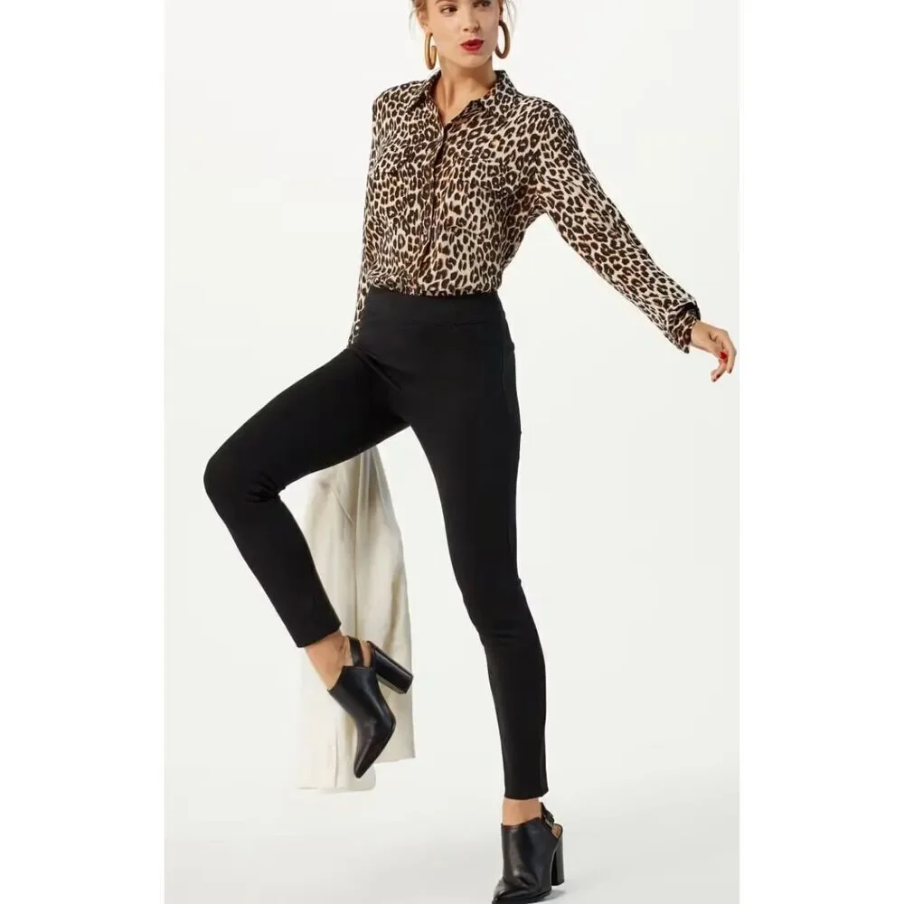 Spanx the perfect black ponte pant sz L ankle thick leggings sculpting slimming
